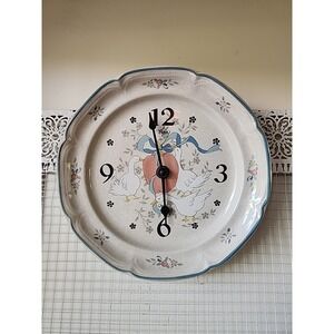 Vintage Marmalade Goose Plate Clock 80's Country Cottage